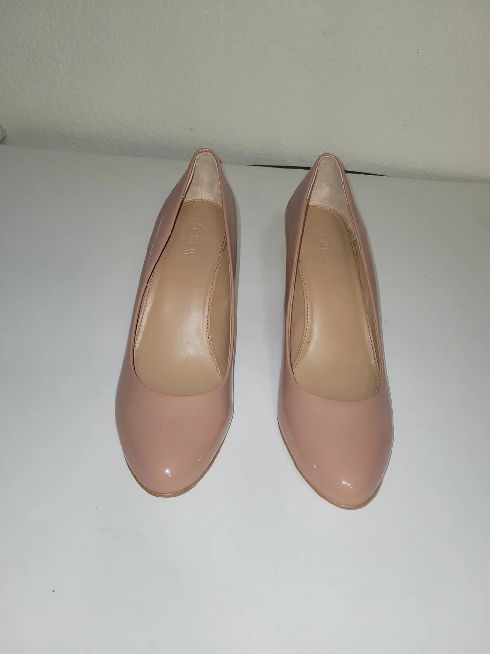 J. Crew Blush Patent Leather Nude Wedge Pumps Women Shoes Size 10.5 M
